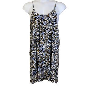 Buenos Ninos Lightweight Animal Print Strappy Summer Dress with Pockets Sz XXL